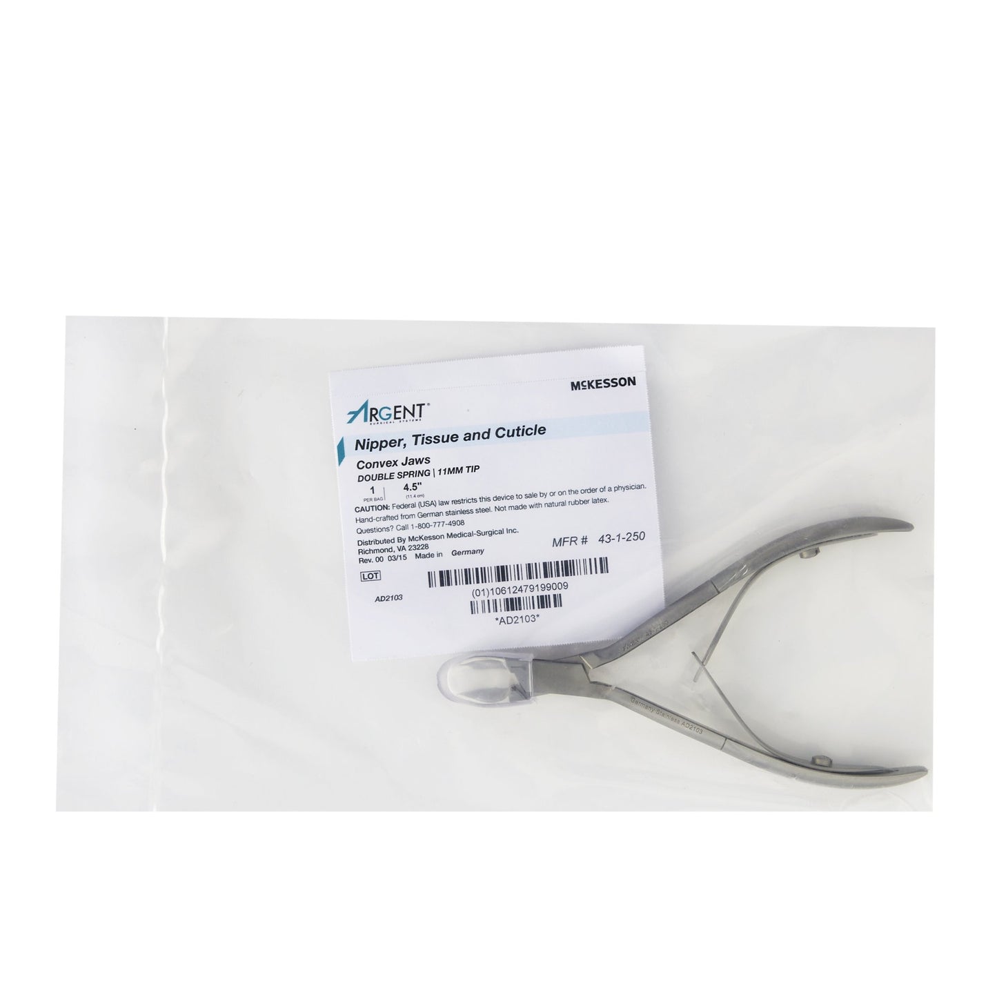 McKesson Argent™ Nail Nipper, Convex Jaws 4½ Inches