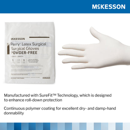 McKesson Perry® Performance Plus Surgical Glove, Size 8.5, Cream