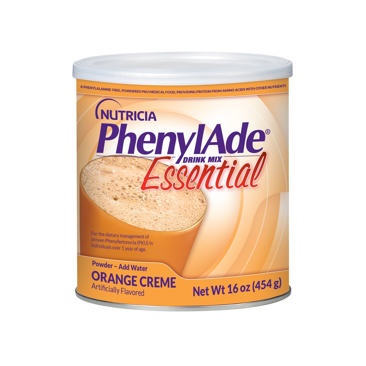 Oral Supplement PhenylAde® Orange Crème Flavor Powder 16 oz. / 454 Gram Canister