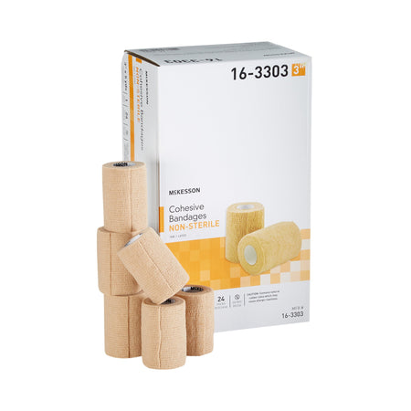McKesson 16-3303 Self-adherent Closure Cohesive Bandage, 3 Inch x 5 Yard