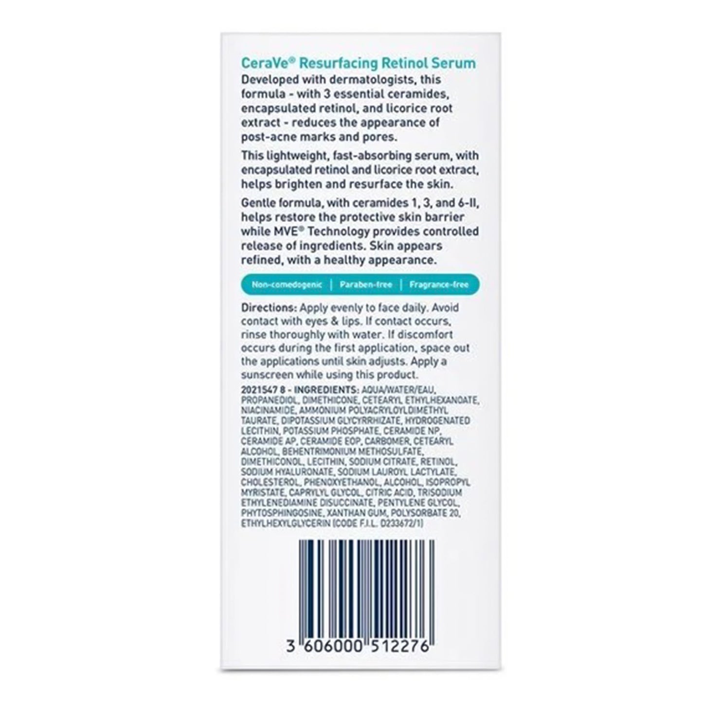 Acne Treatment CeraVe® Resurfacing Retinol Serum 1 oz. Serum