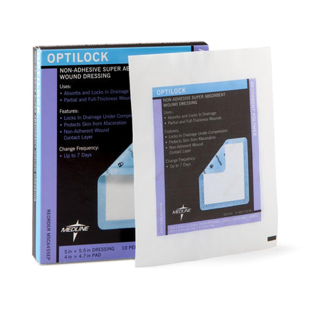 Medline MSC6455EP Optilock Nonadhesive Dressing, 5 x 5½ Inch