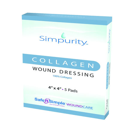 Safe N Simple SNS52244 Collagen Dressing Simpurity 4 X 4 Inch Square Sterile