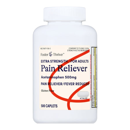 McKesson 70677113803 Foster & Thrive Extra Strength Pain Reliever Acetaminophen 500 mg Caplets