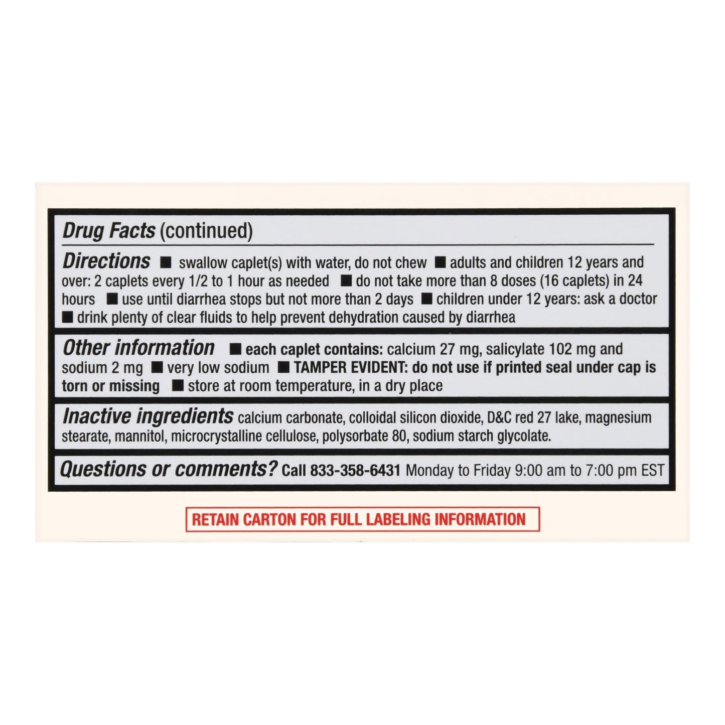Foster & Thrive™ Stomach Relief 262 mg Bismuth Subsalicylate Caplets
