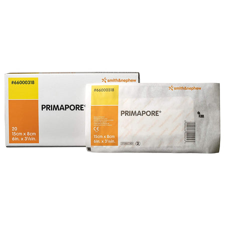 Smith & Nephew 66000318 Primapore White Adhesive Dressing, 8 x 15 Centimeter