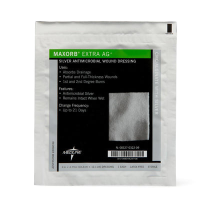 Maxorb® Extra Ag+ Calcium Alginate Dressing with Silver, 4 x 4¾ Inch