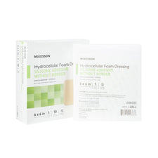 McKesson Silicone Gel Adhesive without Border Silicone Foam Dressing, 6 x 6 Inch