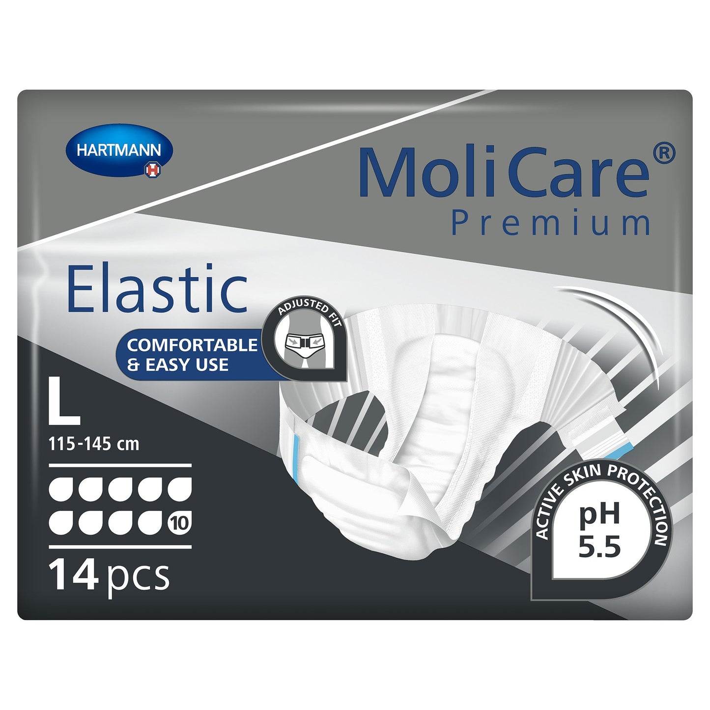 MoliCare® Premium Elastic 10 Drop Absorbency Incontinence Briefs, Large