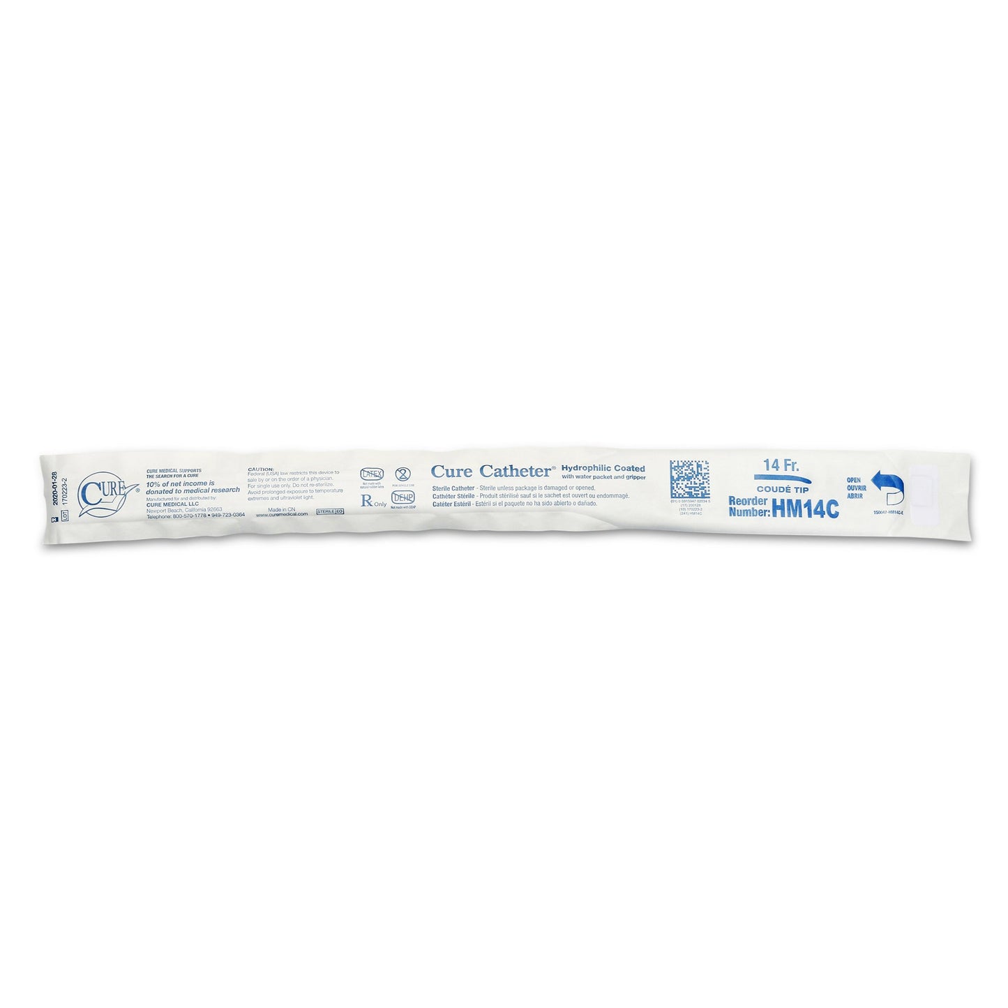 Cure Catheter™ Hydrophilic Intermittent Catheter, Coude