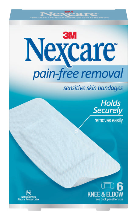 3M SSB-06 Nexcare Sensitive Skin Knee / Elbow White Adhesive Strip, 2 x 4 Inch