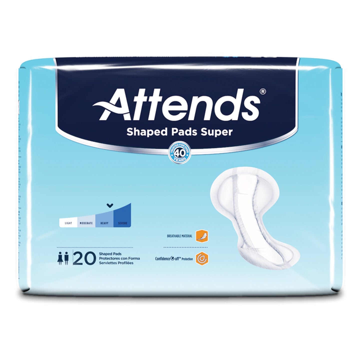 Attends® Shaped Bladder Control Pads, Super