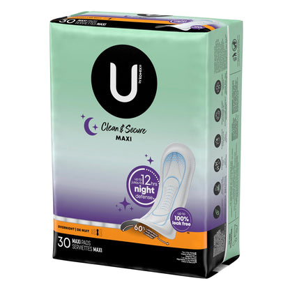 Feminine Pad U by Kotex® Clean & Secure Overnight Heavy Absorbency