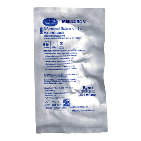 McKesson MS409 IV Extension Set Macro Bore 6 Inch Tubing Without Filter Sterile