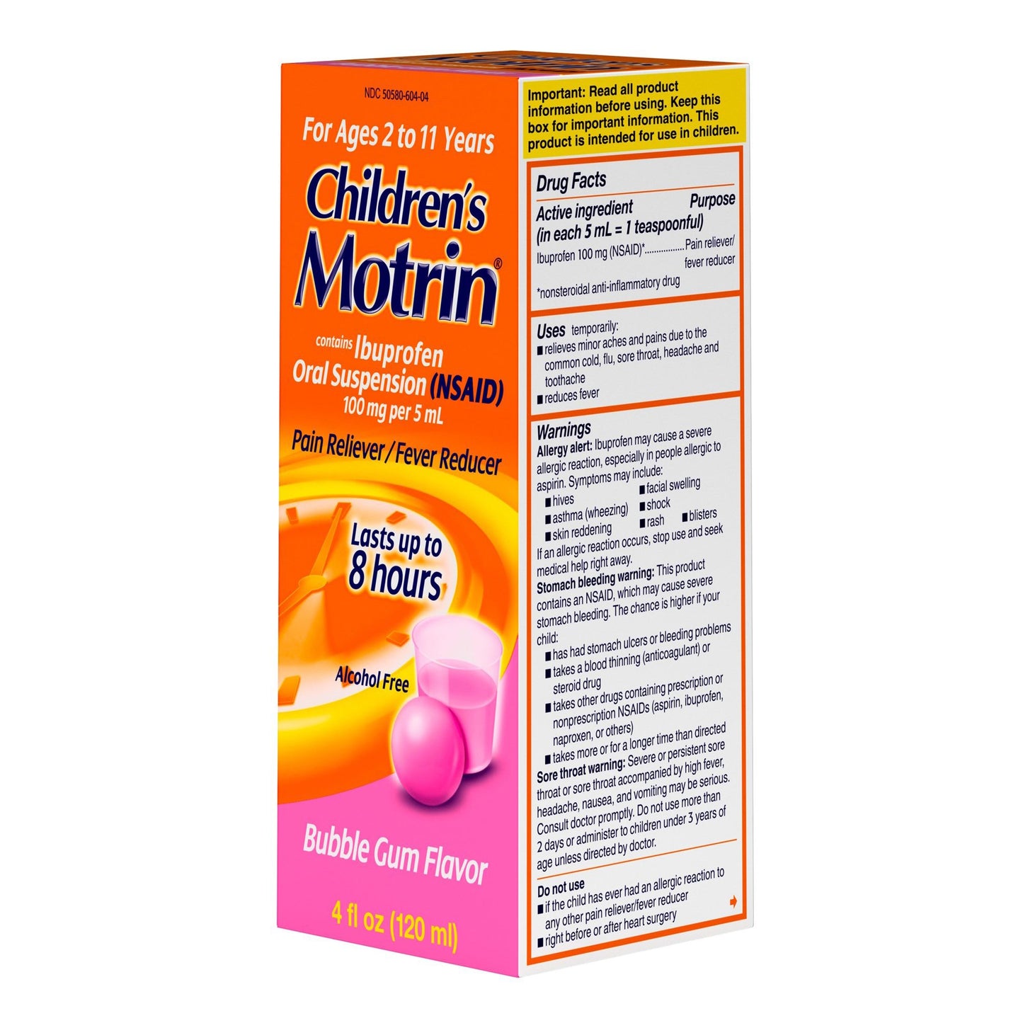 Motrin Children's Oral Suspension Bubblegum Flavor