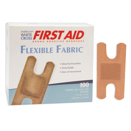 Dukal 1602033 American White Cross Adhesive Strip, 1-1/2 x 3 Inch