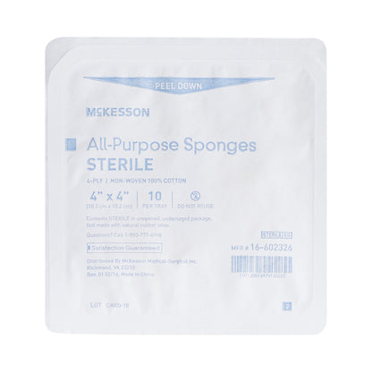 McKesson Sterile Nonwoven Sponge, 4 x 4 Inch, 4-Ply