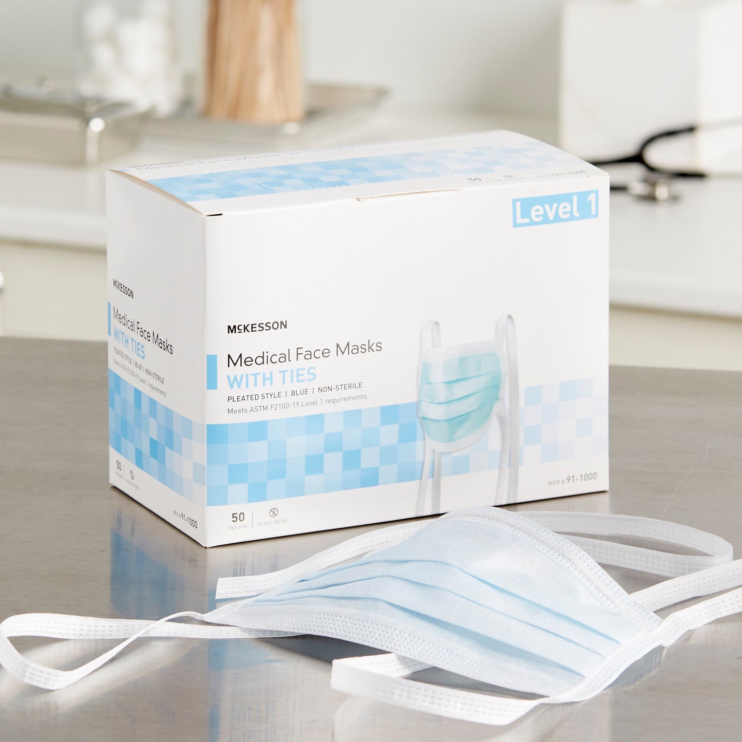 McKesson Classic Style Surgical Mask, Blue