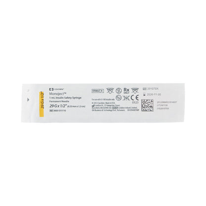 Monoject Insulin Syringe 29G 1/2 In 1 mL | Cardinal 8881511110