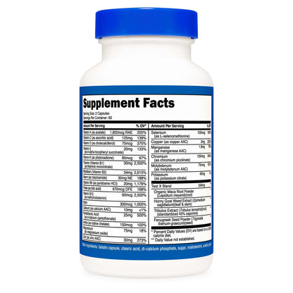 Dietary Supplement nutricost® Multivitamin For Men Vitamin A / C / D / E / K 1,800 mcg - 125 mg - 75 mcg - 20 mg - 80 mcg Strength Capsule 120 Per Bottle