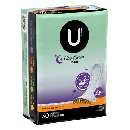 Feminine Pad U by Kotex® Clean & Secure Overnight Heavy Absorbency