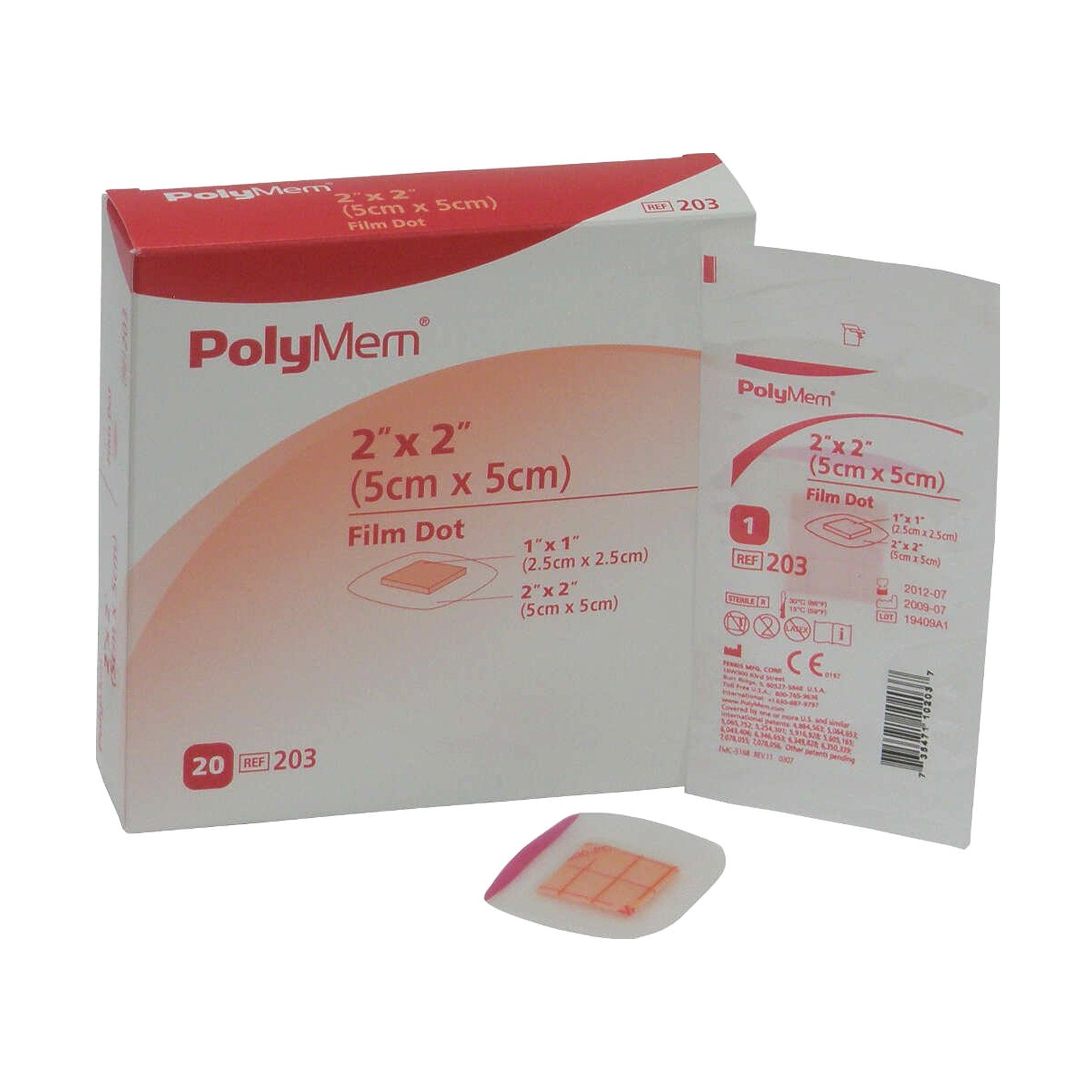 PolyMem® Adhesive with Border Foam Dressing, 2 x 2 Inch – Lexicon ...