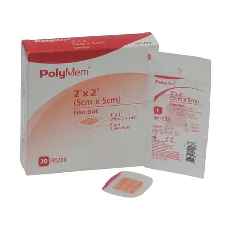Ferris 203 PolyMem Adhesive with Border Foam Dressing, 2 x 2 Inch