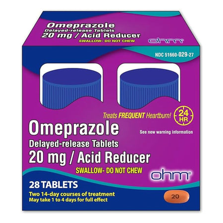 Ohm Labs 51660002927 Omeprazole 20 mg Tablet 28 Tablets