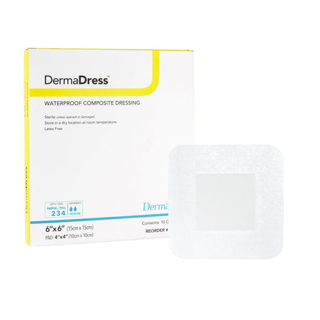 DermaRite 00277E DermaDress Composite Dressing, 6 x 6 inch