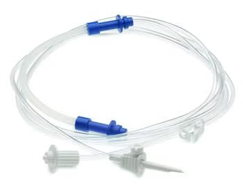 Baxter H93811 REPEATER sterile pharmacy pump tubing set with universal vented inlet spike and male Luer-lock outlet