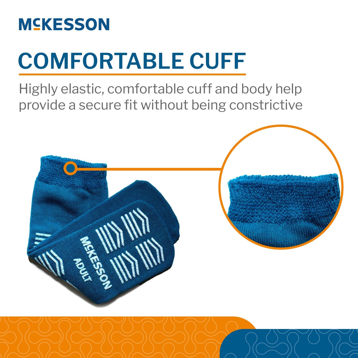 Slipper Socks McKesson Unisex Adult Large Double Tread Single Patient Use Teal