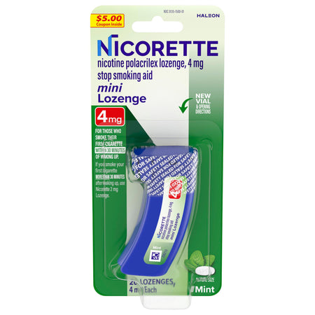 Glaxo Consumer Products 30766981237 Nicorette Nicotine Polacrilex Lozenges 4 mg, Coated Ice Mint