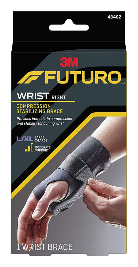 3M 48402ENR Futuro Compression Stabilizing Right Wrist Brace, Large/Extra Large