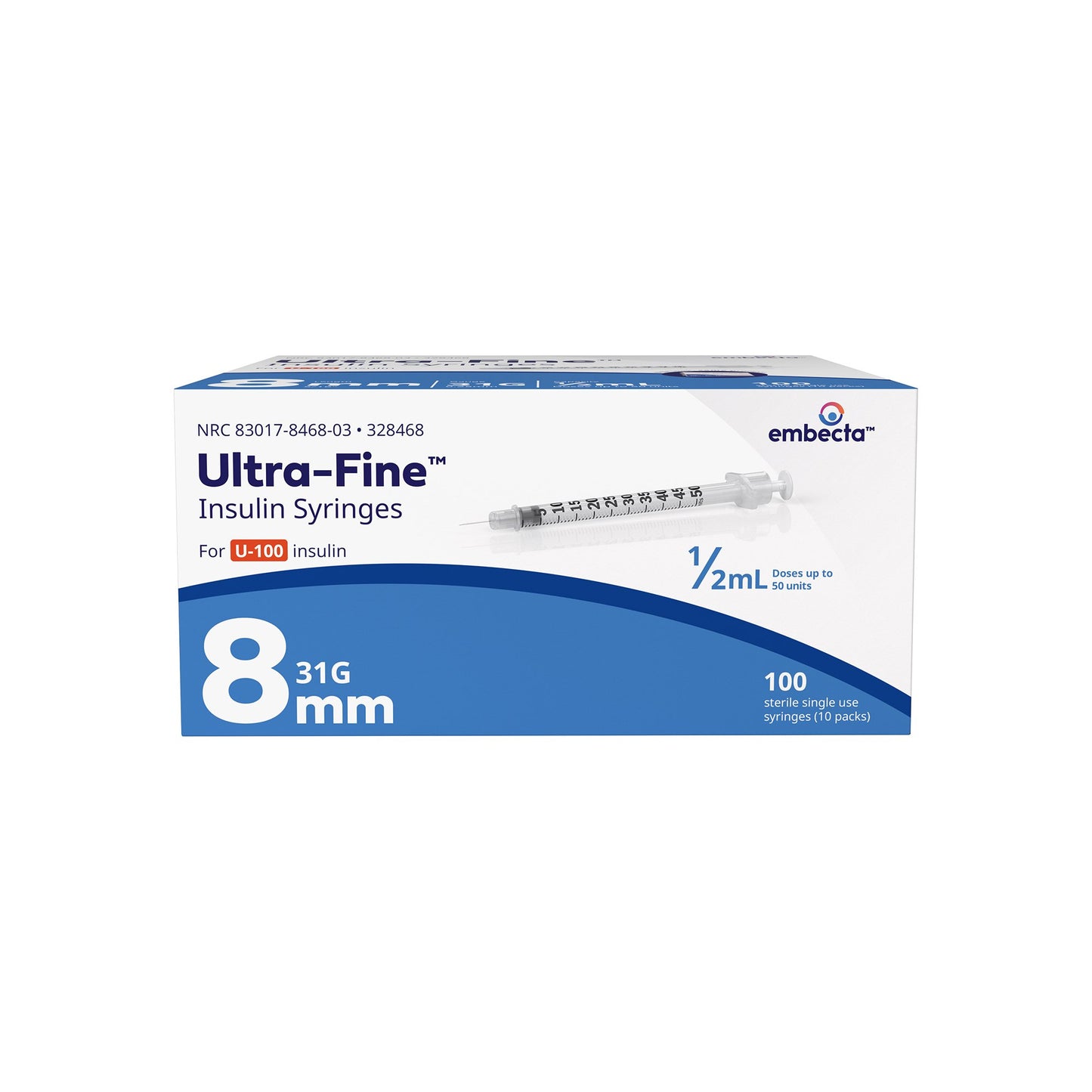 Standard Insulin Syringe with Needle Ultra-Fine™ Lo-Dose™ 0.5 mL 5/16 Inch 31 Gauge NonSafety Regular Wall
