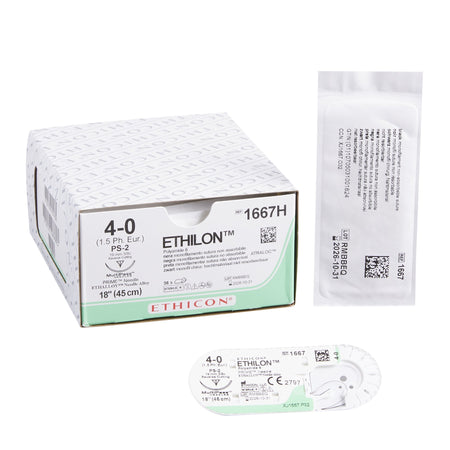 Ethicon 2996 Ethilon Nylon Nonabsorbable Suture with Needle, Precision Reverse Cutting Monofilament