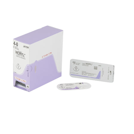 Ethicon J415H Coated Vicryl Polyglactin 910 Absorbable Suture with Needle, Taper Point