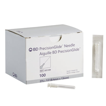 PrecisionGlide™ Hypodermic Needle, 27 Gauge, 1/2 Inch Length