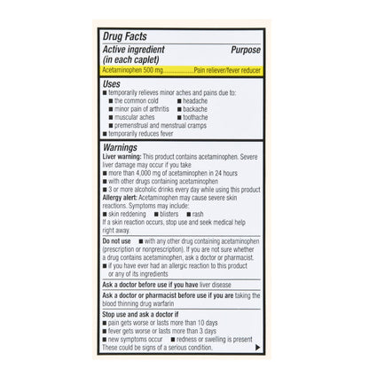 Foster & Thrive™ Extra Strength Pain Relief Acetaminophen 500 mg Caplets