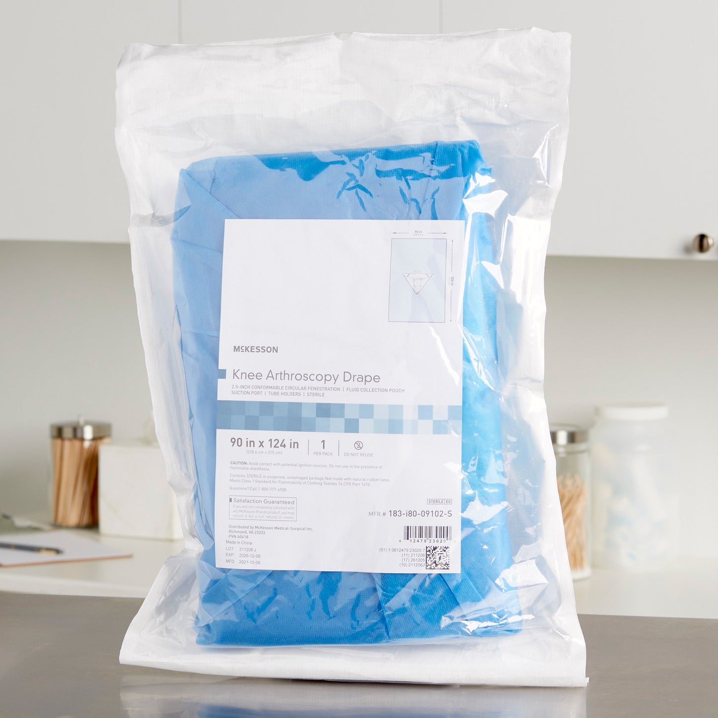McKesson Sterile Arthroscopic Knee Drape, 90 x 124 Inch