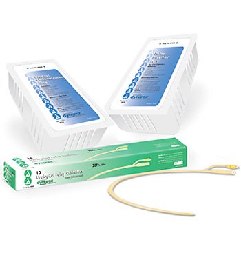 Dynarex 4958 Foley Catheter, 18 Fr., 30 cc, 2-Way, Standard Tip