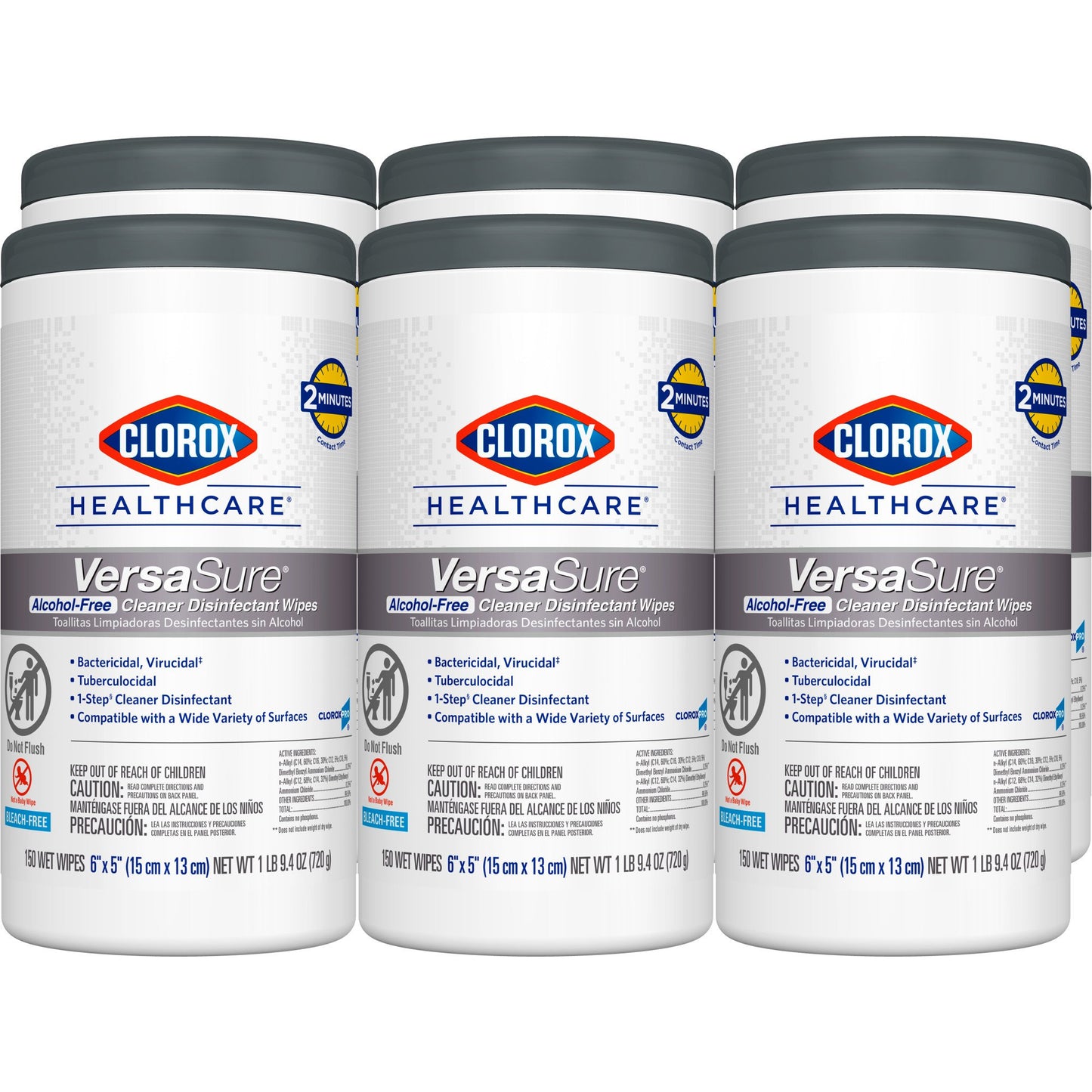 Clorox Healthcare® VersaSure® Cleaner Disinfectant Wipes, Canister