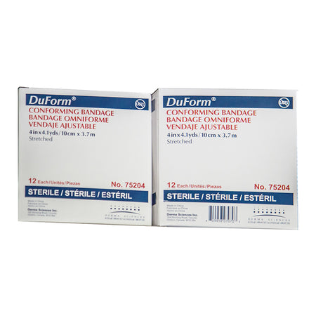 Gentell 75204 Duform Sterile Conforming Bandage, 4 Inch x 4-1/10 Yard, 1-Ply