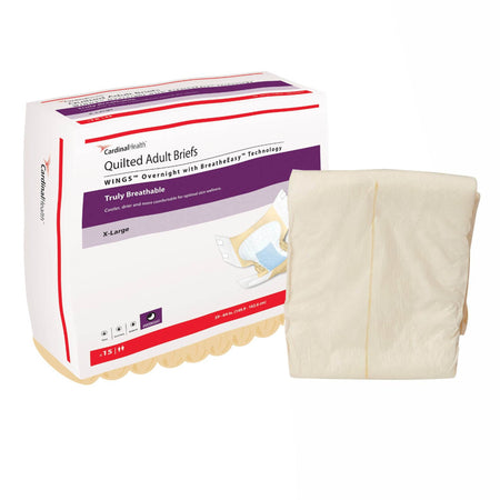 Cardinal 67035 Wings Overnight Absorbency Incontinence Brief, Extra Large