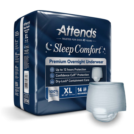 Attends SCPO40 Sleep Comfort Premium Overnight Underwear, Extra Large, 58 – 68 Inches