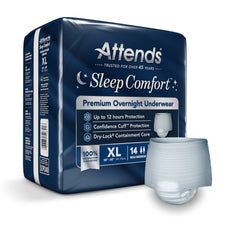 Attends® Sleep Comfort Premium Overnight Underwear, Extra Large, 58 – 68 Inches