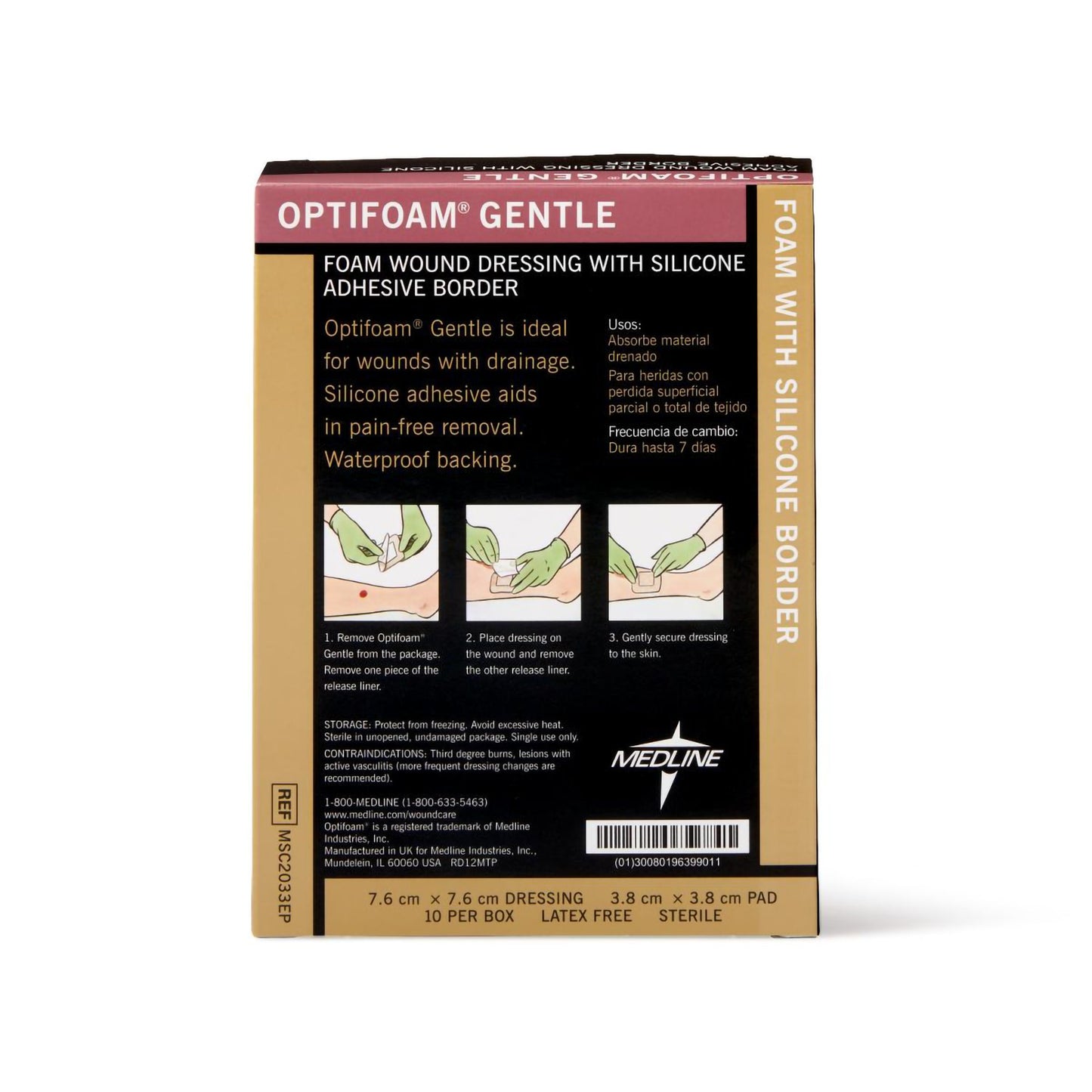 Foam Dressing Optifoam® Gentle 3 X 3 Inch With Border Waterproof Backing Silicone Border Square Sterile
