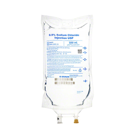 B Braun Sodium Chloride, Preservative Free 0.9% IV Solution 500 mL L8001 by B. Braun product image