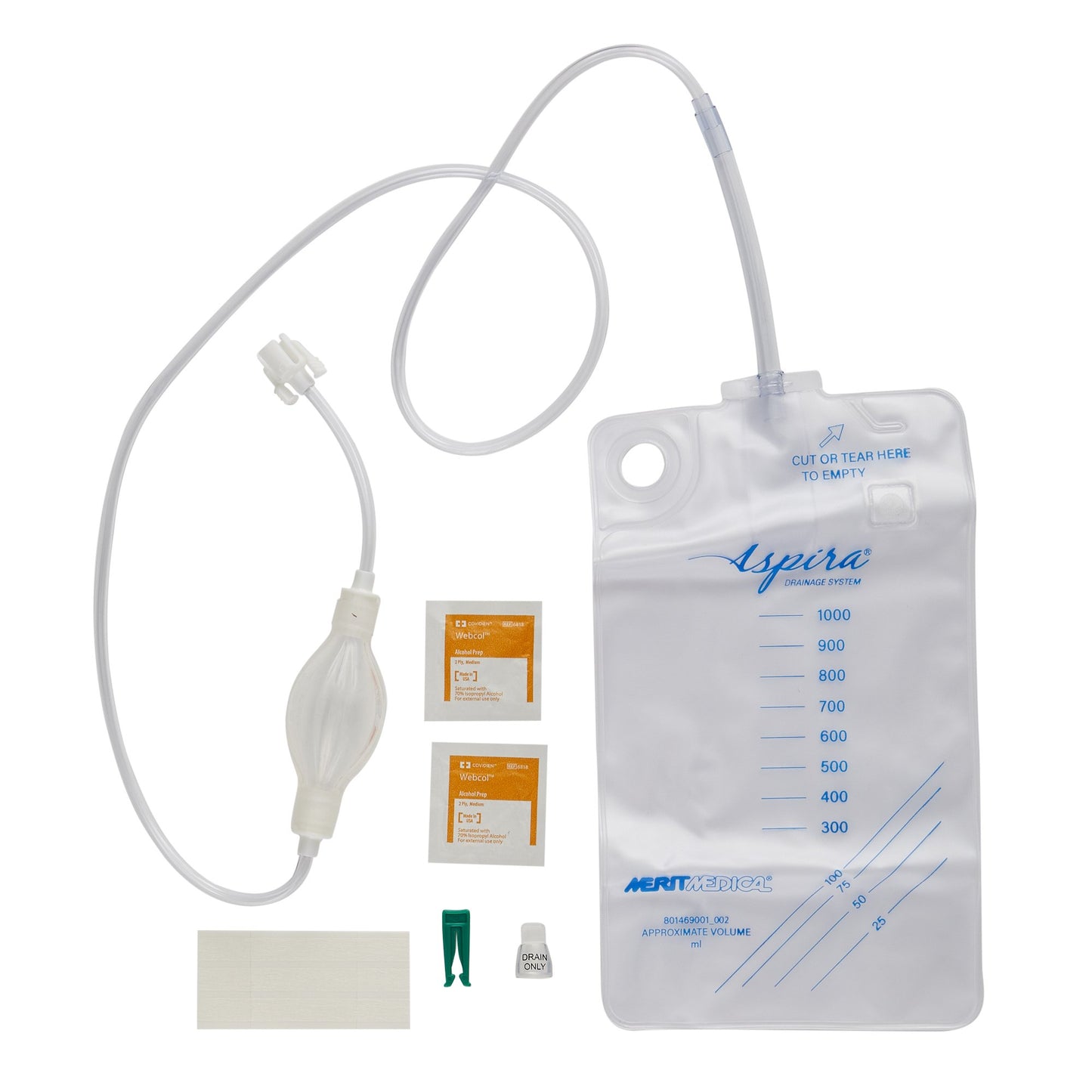 Merit Medical 4992301 Aspira Drain Bag, 1000 mL