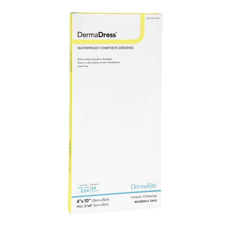 DermaRite 12410 DermaDress Composite Dressing, 4 x 10 Inch