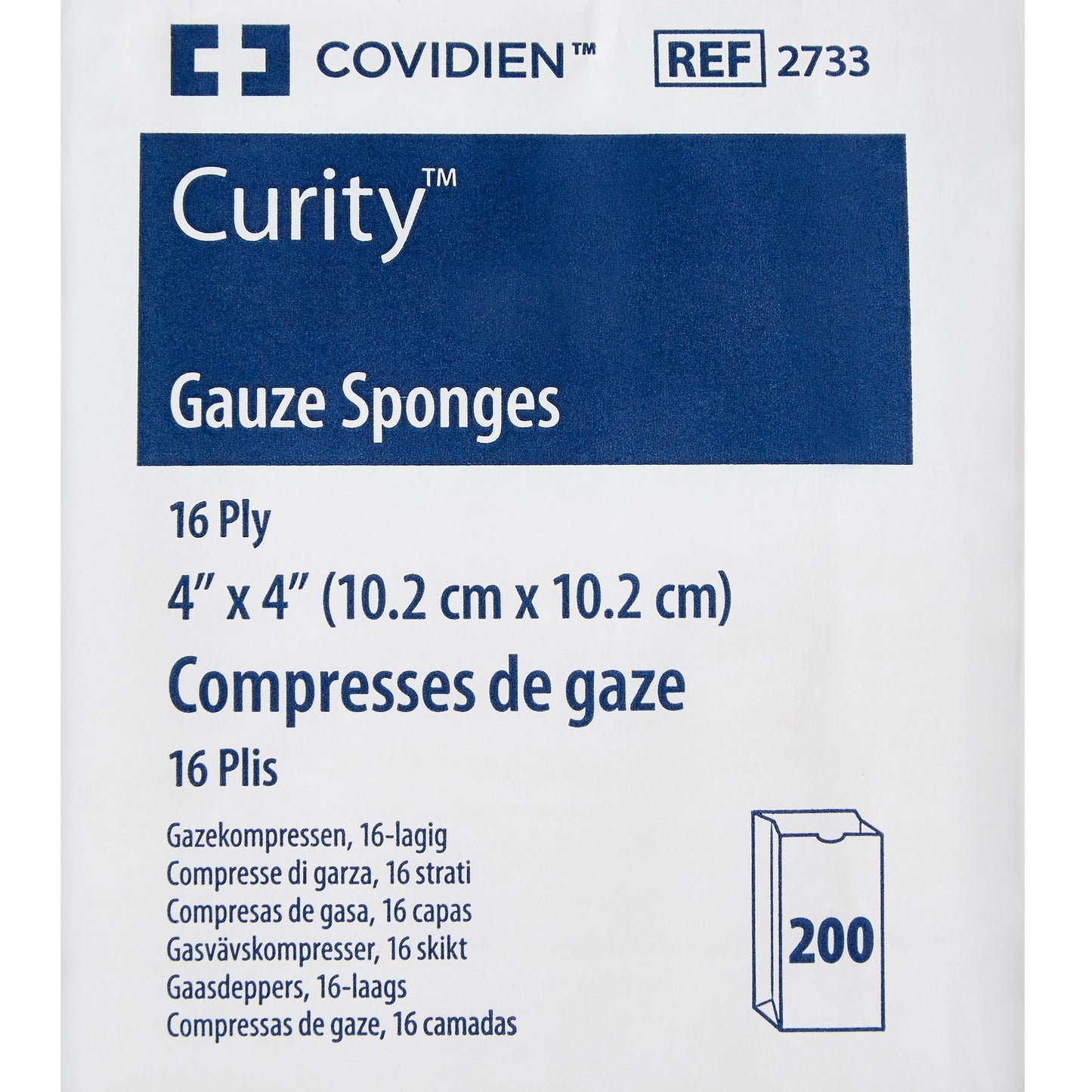 Curity™ USP Type VII Gauze Sponge, 4 x 4 Inch, 16-Ply